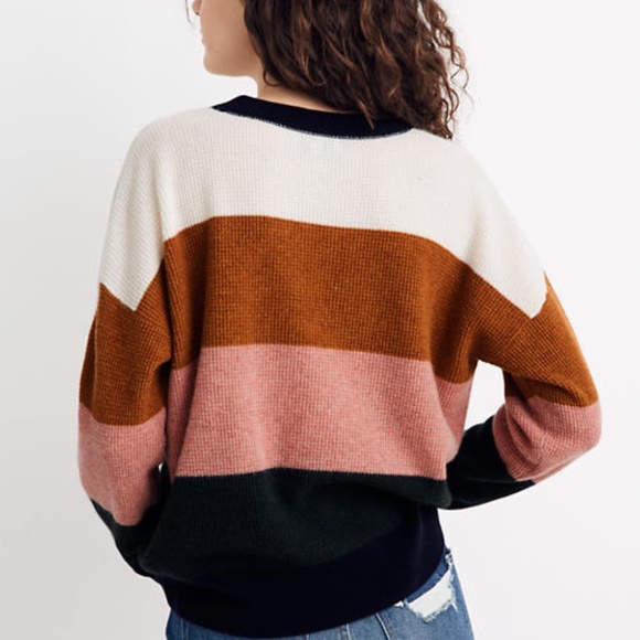 Madewell Cashmere Sweatshirt Vernon Stripe Small - Picture 2 of 6